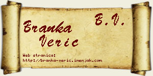 Branka Verić vizit kartica